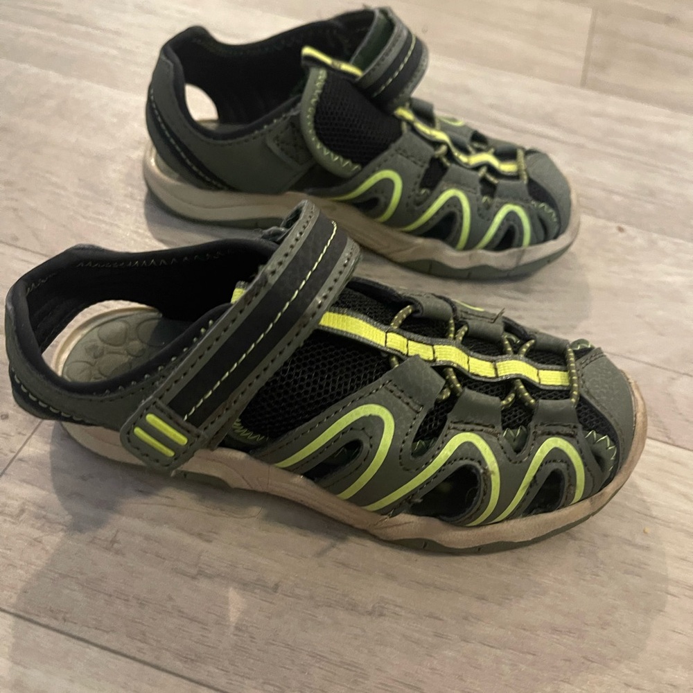 wonder nation kids toddler green strappy sandals sz 10